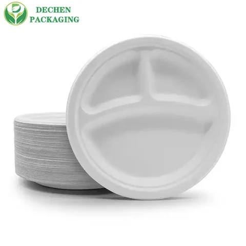 Biodegradable Small Food Tray - 3/5 Compartments Bagasse Plate