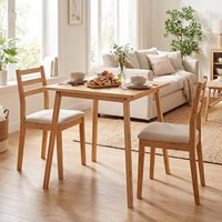 Table à manger en bambou naturel, moderne, compacte, petite table de petit-déjeuner pour cuisine, avec pieds coniques stables, pour appartement, maison, salle à manger