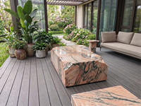 Table basse de luxe sur mesure en marbre naturel sculpté à la main, bloc massif, écologique, minimaliste, pour cuisine et salle à manger