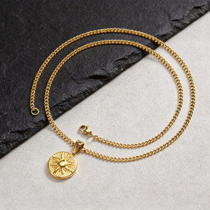 Collar con Colgante de Sol, Joyería Celestial Vintage a la Moda, Resistente al Agua, Chapado en Oro de 18K, Acero Inoxidable 316L, para Mujer - Product Image 5