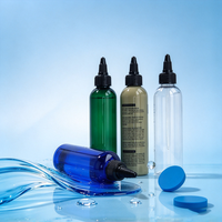 Bouteilles applicatrices de luxe en plastique PET de 120 ml (4 oz) vides, personnalisables avec logo, à bouchon torsadé et embout pointu pour huile capillaire