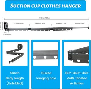 High Quality Indoor Aluminum Wall Mount Foldable Rust Resistant Space Saving Multi-function Classic Modern <b>Drying</b> <b>Rack</b> - Product Image 2