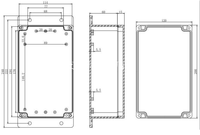Boîtier de protection extérieur étanche noir en plastique pour instruments, cartes électroniques et boîtes de jonction de câbles