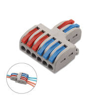 Conectores de Cable Eléctrico OEM Mini 2 en 6 con Lámpara LED, Bloque de Terminales de Empuje, Conexión Rápida Universal, Conectores de Cable LT623 Spl-62
