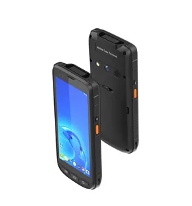 Pemindai Laser kode batang 5.5 inci portabel, layar IPS kasar dengan 1D 2D, pemindai Laser 4G WiFi NFC RFID ponsel PDAs