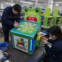 Machine de jeu d'arcade à monnayeur sur le thème des grenouilles, avec marteau et lumières RGB, pour enfants, pour aires de jeux intérieures et centres de jeux, vente en gros, version anglaise mini