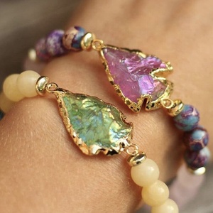 LS-A916 INS HOT! Natural Gemstone Beaded Arrowhead <strong>Bracelet</strong> <strong>Stack</strong> <strong>Bracelet</strong> Set Fashion Charm <strong>Bracelet</strong> for Gift - Product Image 1
