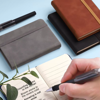 Mini A7 - Libreta de Notas Pequeña y Portátil con Bolsillo, Cuero PU Grueso Impermeable, 100 Hojas, Regalo