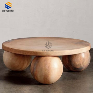 Tavolino da Caffè in Marmo KT STONE, Pratico per la Casa, Forte Capacità di Carico, <span class=keywords><strong>Base</strong></span> Stabile, Facile da Pulire e Mantenere per l'Uso Quotidiano - Product Image 2