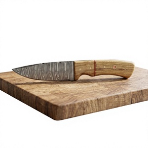 Cuchillo de hoja fija Drop Point de acero de Damasco con mango colorido, personalizable para caza, camping y supervivencia. - Product Image 3