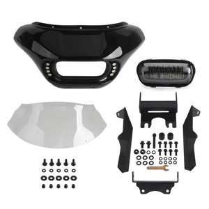 Carenatura faro moto per Harley Softail M8 Low Rider <span class=keywords><strong>S</strong></span> 114/117 FXLRS 2020-2025 | DRL + indicatori di direzione/scudo da 9'' - Product Image 1