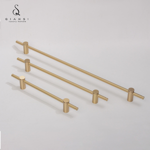 Poignées longues réglables en laiton, poignées en T pour armoire, placard, finition brossée, poignée de <span class=keywords><strong>porte</strong></span> de meuble de <span class=keywords><strong>cuisine</strong></span>, commode - Product Image 2