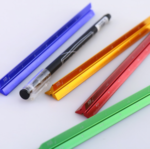 <span class=keywords><strong>Regla</strong></span> Triangular Multifuncional Mitsubishi de 15 <span class=keywords><strong>cm</strong></span>, Plantilla de Dibujo a Escala Pequeña, <span class=keywords><strong>Regla</strong></span> de Aluminio Grueso Multicolor - Product Image 2