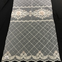 Rideau transparent brodé à fleurs 3D, nouveau design turc, 2020