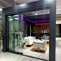 Pergola Bioclimatique Moderne Motorisée en Aluminium à Lames Rétractables, Pliante, Imperméable, avec Toit Pare-Soleil Thermolaqué pour Jardin