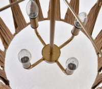 Lustre suspendu en rotin de style farmhouse moderne OEM ODM avec certification ETL pour cuisine, salon, chambre ou salle de bain