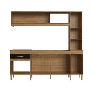 Armario de Estilo Moderno Decibel DB-CO2623 NP DORA, 6 Puertas, 1 Cajón, Mueble de Cocina Compacto de Madera, Aglomerado Natural/Negro - Product Image 3