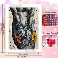 HUACAN Nouvelle Peinture Diamantée Style Américain en Résine, Mosaïque de Diamants Carrés et Ronds Complets, Portrait de Femme et Fleurs, Décoration Intérieure, Cadeau