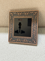 Interrupteur à bascule mural 86 en alliage de zinc, style rétro, couleur bronze antique rouge, prise européenne allemande 13A 250V 16A, USB-C