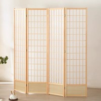 Paravent pliant en bambou de style artistique traditionnel à 3 panneaux DISHI, écran de séparation en bois pour la maison, le bureau ou la chambre