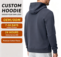 Sweat à capuche zippé OEM personnalisé avec logo, épais, uni, teint, coupe-vent, pour homme, idéal pour le golf et l'automne