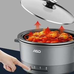 Olla Eléctrica Asd de 3.5L, Redonda, Antiadherente, Multifuncional, Calentamiento Rápido, Tapa Desmontable - Product Image 1