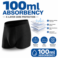 Caleçons Boxers Homme 3D à Poche, en Modal 4 Couches, Anti-Fuite 100 ml, Anti-Odeur, Sans Étiquette, Lavables, OEM, pour Incontinence