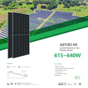 แผงโซลาร์เซลล์แบบสองหน้า Top Brand Tier 1 <span class=keywords><strong>Chint</strong></span> Group <span class=keywords><strong>Astronergy</strong></span> 2.0 66RN(DG)/F-BH 650w 645w 640w 635w Topcon - Product Image 4