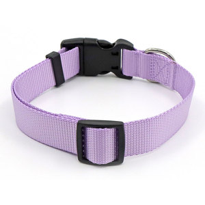 Solid Purple Nylon <b>Dog</b> <b>Collar</b> Adjustable Buckle Closure Simple Style All Seasons for <b>Dogs</b> - Product Image 1