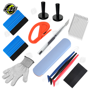 CLEZE 9 pièces Auto vinyle Film emballage raclette avec feutres papier peint grattoirs <span class=keywords><strong>Mobile</strong></span> écran autocollant fenêtre propre outils - Product Image 2