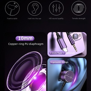 Auriculares Intrauditivos <span class=keywords><strong>de</strong></span> Alta Calidad <span class=keywords><strong>de</strong></span> 3.5mm con Micrófono, Auriculares Digitales con Manos Libres, Resistentes al Agua IPX5, Auriculares con Cable para Deportes y <span class=keywords><strong>Música</strong></span> - Product Image 4