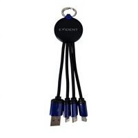 Kabel Charger HP LED 3-in-1 yang Dapat Disesuaikan dengan Logo, Pengait & Gantungan Kunci