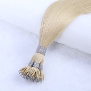 Extensiones de Cabello Nano Ring Rubio Claro, Cabello Humano Remy Liso para Mujer - Product Image 6