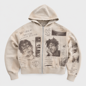 Custom Vintage Washed Zip Hoodie Heavyweight Cotton Oversized Streetwear Logo Print Design High Quality Men Hoodie - Product Image 3