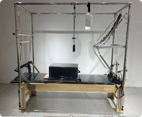 Reformer Pilates en bois de chêne 3 en 1 avec table trapèze, structure en acier inoxydable, équipement professionnel pour studio