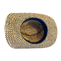 Chapeau Fedora en paille d'été Boho Chic pour hommes et femmes Style Western Cowboy avec raphia et fourrure pour les voyages à la plage