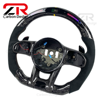 Volant en fibre de carbone forgé en forme de D avec écran LED amélioré pour Mercedes-Benz W204 W205 W211 AMG GLE CLA