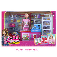 MILI Ensemble de jeu de courses de supermarché avec poupée Kabby en silicone réaliste de 11,5 pouces pour l'éducation précoce des filles