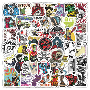 60pcs veck מדבקות גרפיטי רוק עבור תפאורה גיטרה סקייטבורד - Product Image 1