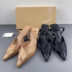 Zapatos de Tacón Bajo para Mujer, Color Marrón, con Correa en el Tobillo, Estilo Mule, Moda Otoño, Tacones Finos de 3 cm, Resistentes, Punta Cruzada, para Oficina, Fáciles de Poner - Product Image 6