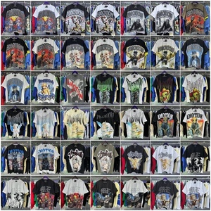 T-shirt <span class=keywords><strong>in</strong></span> cotone con collo alto MIXED EMOTION, stampa retrò, strass termoadesivi, lettere, alla moda, stile streetwear, casual, hip hop - Product Image 5