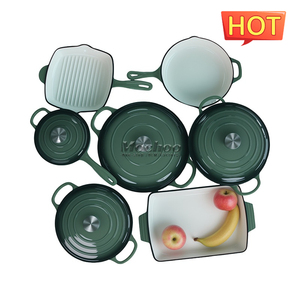 Fonte Mochoo fabbrica padella per pane in ghisa smaltata con coperchio/10 "forno per il pane in ghisa a lievitazione naturale teglia/forno olandese per <span class=keywords><strong>Bre</strong></span> - Product Image 3