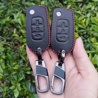 Étui en cuir pour clé de voiture Renault Logan 2 Stepway Sandero Duster 2019 2020, porte-clés, coque de protection, accessoires de voiture