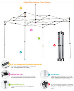 10x10 personalizado impreso impermeable aluminio plegable Pop up marquesina evento al aire libre Feria Comercial dosel tienda para evento venta precio barato - Product Image 4