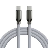 Câble USB-C PD de charge rapide en silicone premium de 1 m (3 pi) 60 W pour Samsung S24 25 26 IP 15 16 17