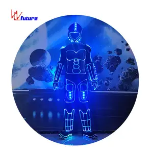 パフォーマンスダンスウェアロボット主導コスチュームパーティーベストセラー主導ステージ服発光コスチュームロボットスーツ