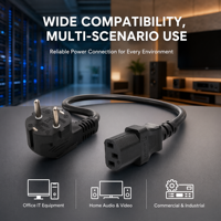 Cable de Alimentación Coreano con Certificación KC y Conector IEC C13, Cable de PVC Duradero para Computadoras y Electrodomésticos, Venta al Por Mayor OEM