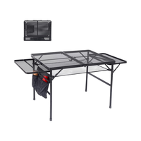 Chariot de barbecue moderne pliable en aluminium avec table latérale extensible pour mobilier d'extérieur et barbecue de style farmhouse