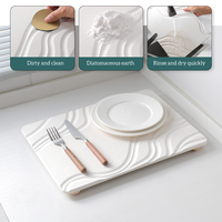 Plateau à vaisselle CC Super absorbant, absorption automatique de l'eau, anti-moisissure, avec pieds en bois pour usage domestique