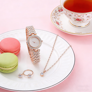 <strong>Rose</strong> <strong>Gold</strong> Single Row Zircon Ladies Fashion <strong>Watch</strong> <strong>Set</strong> - Product Image 3